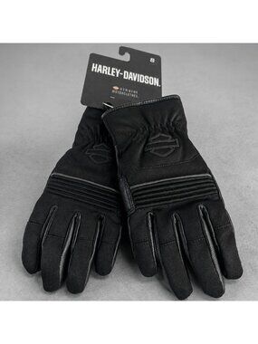 Harley-Davidson Small Black Apex Mixed Media Gloves Touchscreen Waterproof